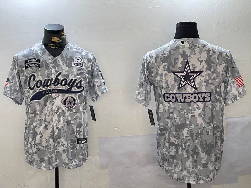 Men Dallas Cowboys Blank Nike Arctic Camo 2024 Salute to Service Limited NFL Jersey style 12